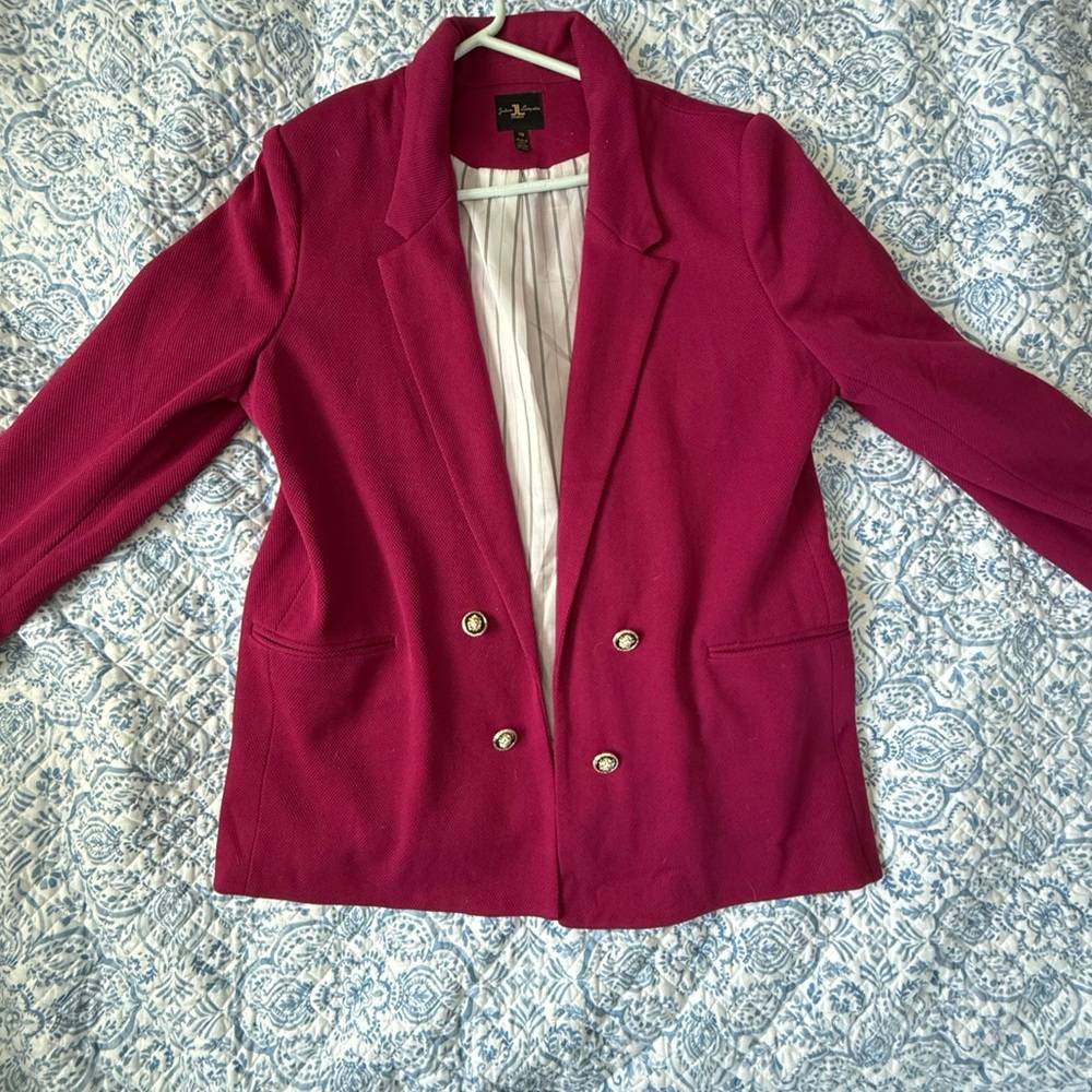 Mulberry Double-Breasted Blazer | Gold Button Detail | Classic & Chic size L